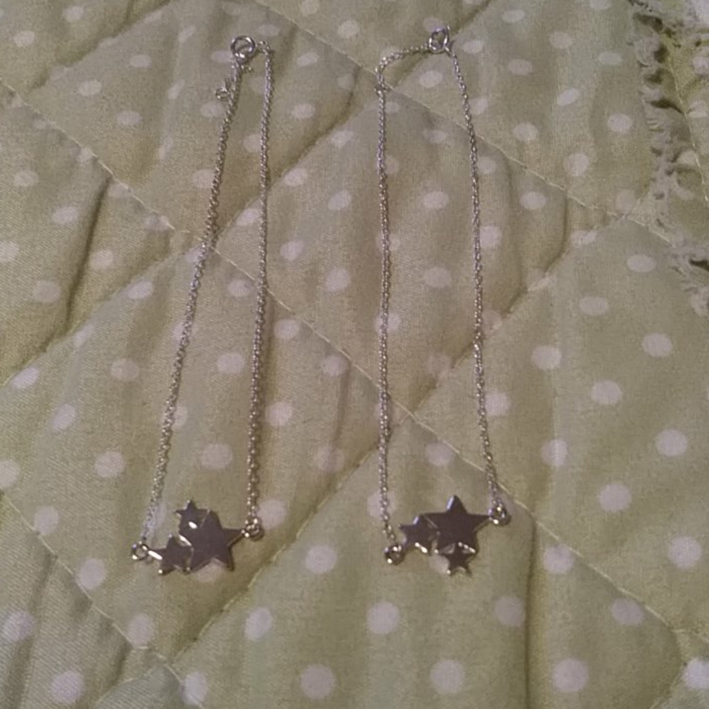 Two Silver Star Anklets